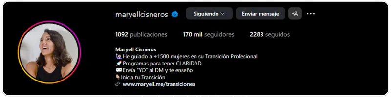 Perfil de Instagram de Maryell Cisneros