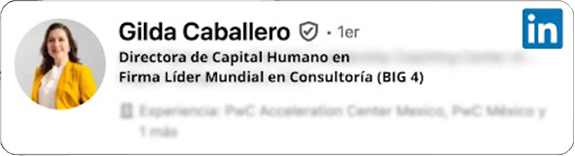 Perfil de LinkedIn de Gilda Caballero